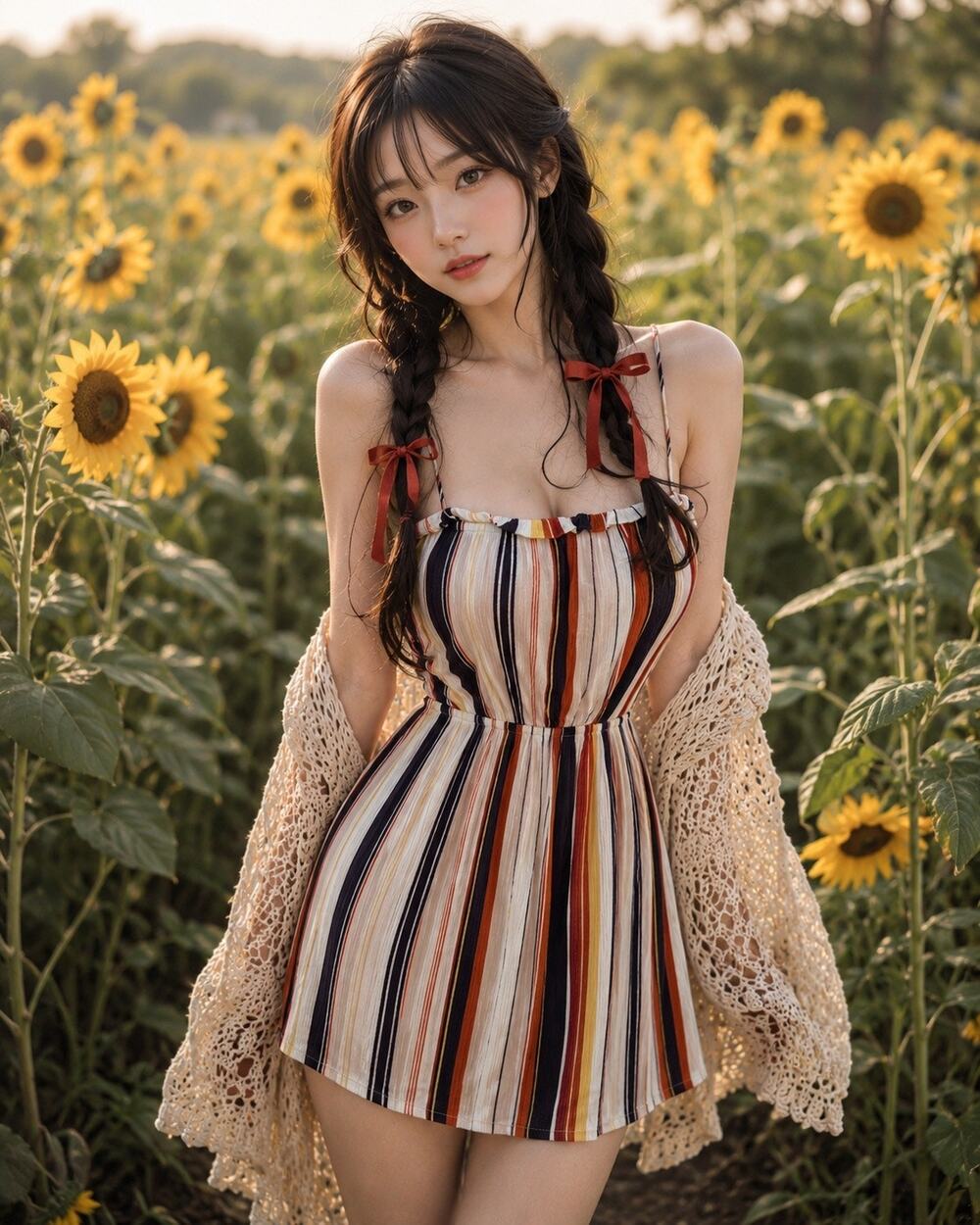 Chasing the Last Light Sunset Daydream striped boho wanderlust mini dress M
